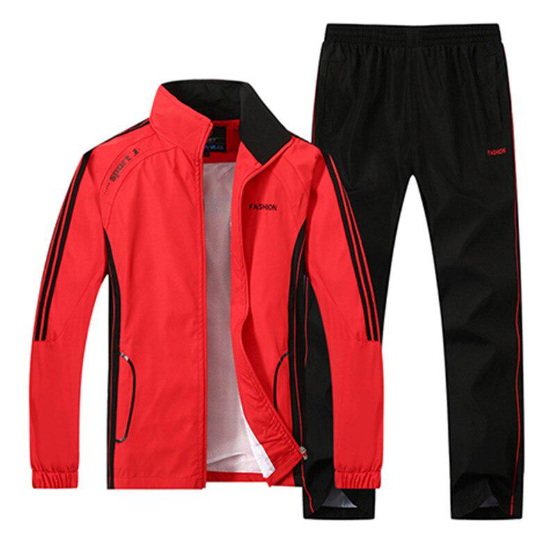 Men 'S Set Spring Autumn Men Sportswear Two Piece Set Sporting Suit Jacket +Pant Sweatsuit