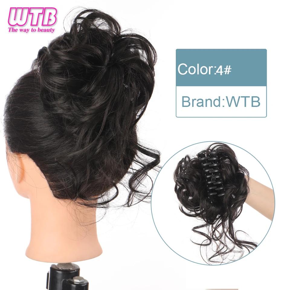 WTB синтетические грязные вьющиеся волосы в виде когтей, пучок, шиньон, наращивание волос, резинки для волос, искусственные накладные волосы с хвостом для женщин, шиньоны