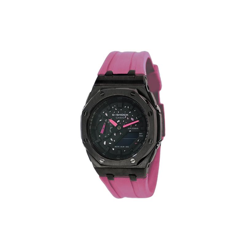 Casio Индивидуальные часы модифицированная серия корпус из дуба в деревенском стиле водонепроницаемые 200 метров GA-2100SKE-7A модифицированные-Закат Цветок GA-2100SKE-7A