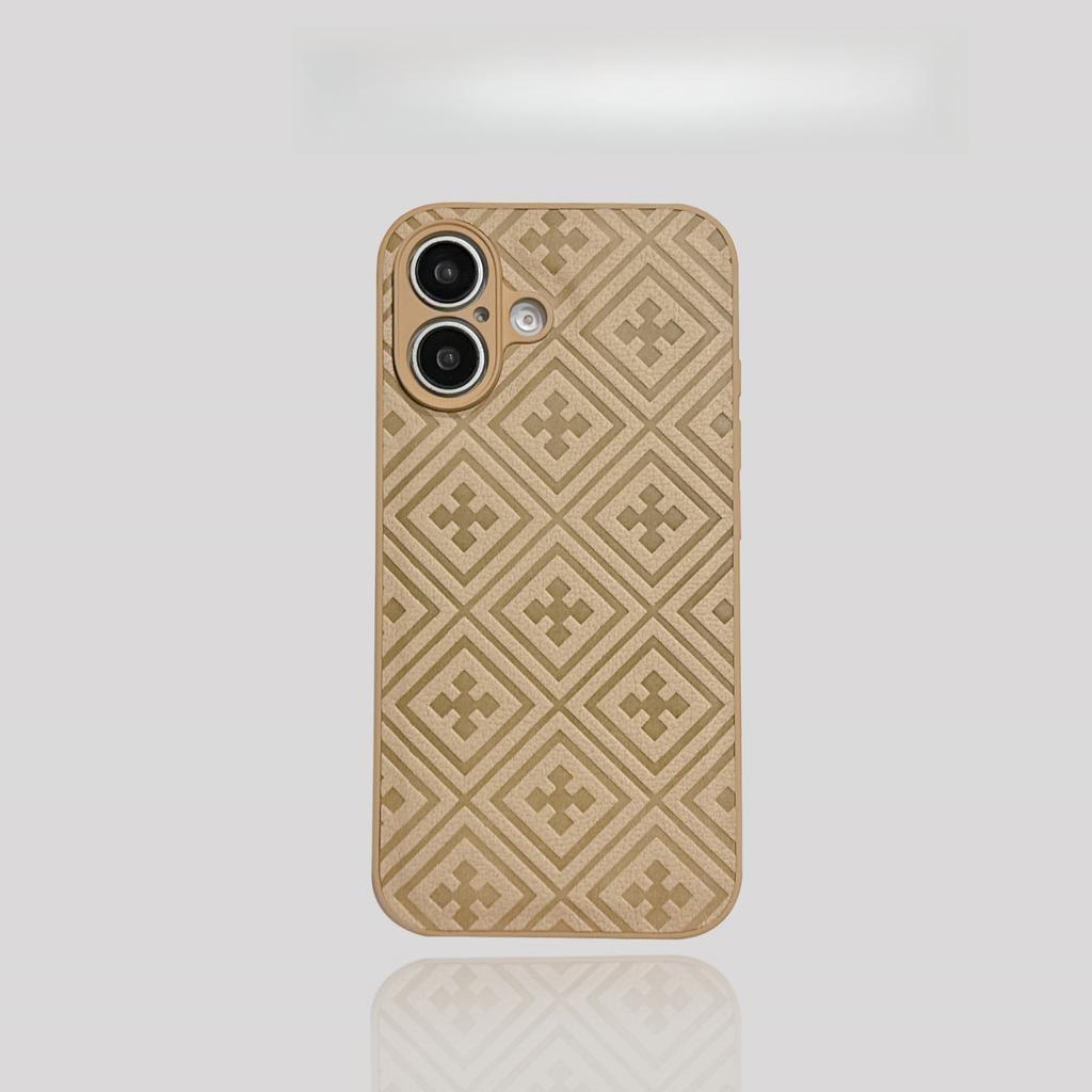 Тиснение «сетка» подходит для роскошного чехла для телефона iPhone 16, простого iPhone 14/15 Pro Max и защитного чехла 13.