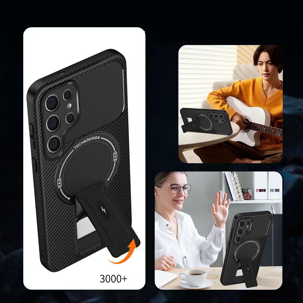 Противоударный Магнитный Держатель Броня Беспроводная Зарядка Magsafe Чехол Для Samsung Galaxy S22 S23 Plus S24 Ultra S25 FE Чехол-Подставка