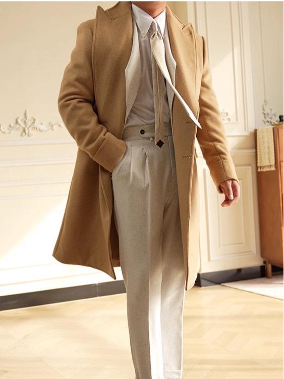 Мужской двубортный шерстяной кейп-пальто Chester от Ruishen Apparel