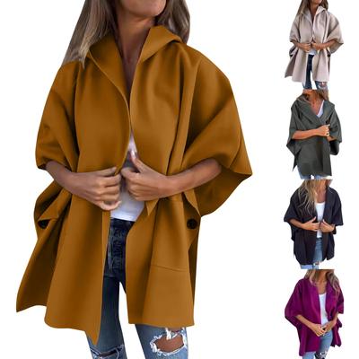Женские куртки Осень Повседневная ветровка Куртка-накидка Верхняя одежда с карманами Повседневная куртка-накидка