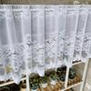 1 шт. Кружевная занавеска с цветочной вышивкой, карман для штанги, прозрачная короткая ламбрекен, пылезащитная полуштора для маленького окна ванной комнаты, шкафа