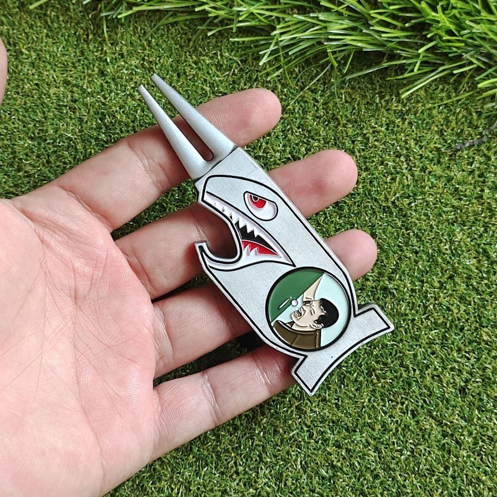 4 in 1 Golf Divot Fork Repair Tool Anti-rust Golf Gift Set Golf Ball Marker   Bottle Opener