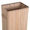 70L Collapsible Bamboo Laundry Hamper Organizer Clothes Washing Basket Bin Storage Box w/ Lid Removable Lining 40x30x60cm