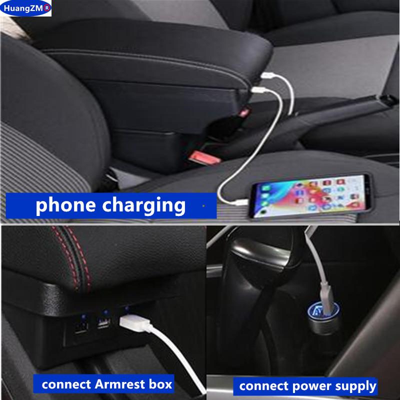 For Fiat Panda II 2 Armrest Box Arm Elbow Rest Center Console Storage box USB Port Interior Dedicated Retrofit Car Accessories