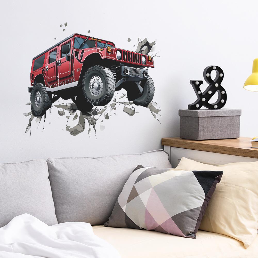 Сломанная стена Внедорожник Спальня Гостиная Домашнее украшение Наклейки на стену Самоклеящиеся