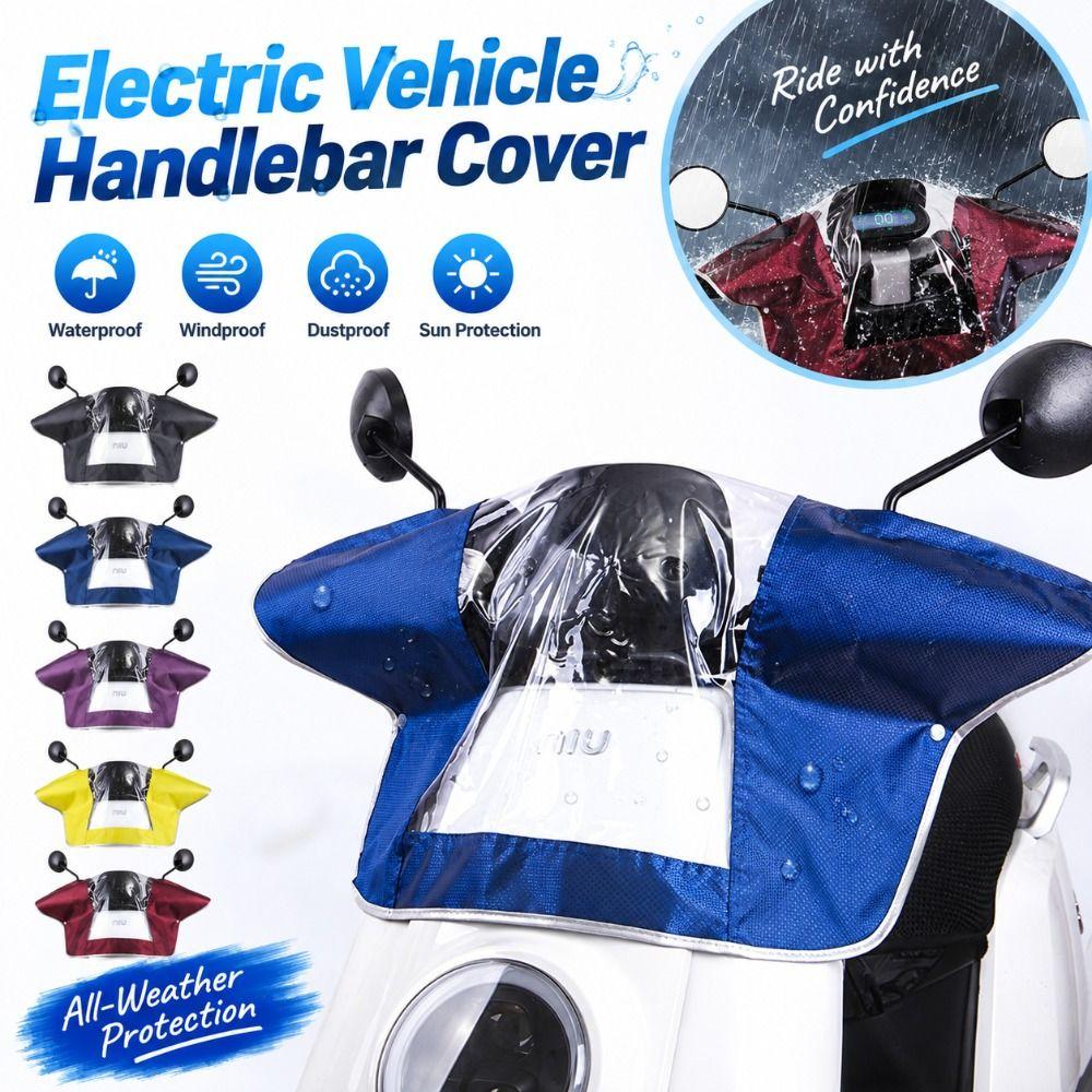 Waterproof Motorcycle Head Cover Clear Window Electric Motorcycle Cover Daily Commuting