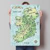 Watercolor Map of Ireland Poster Map Metal Sign Vintage Interior Decoration Living Room Wall Decor Modern Home Decoration Retro