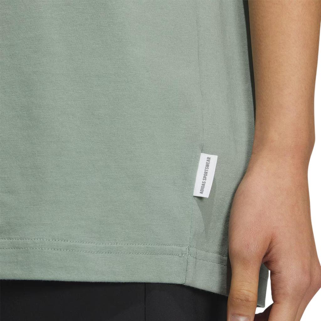 Adidas Повседневная спортивная футболка с буквенным принтом и коротким рукавом, женские топы, серебристо-серый, зеленый IS7405