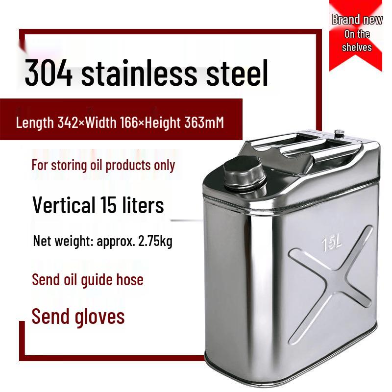 Jundingying 15L 304 Stainless Steel Fuel Can