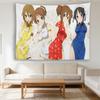 K-K-ON! Anime Girls Qipao Tapestry, Yui Mio Ritsu Tsumugi Wall Hanging, Cute Kawaii Decor for Bedroom Dorm