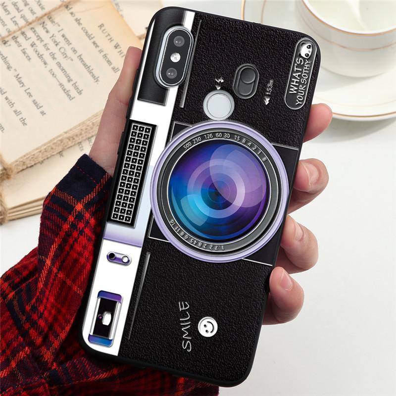 3D Camera Emboss TPU Case For Xiaomi Redmi Note 8T 8 9 Pro 9S 6 7 5 7A 8A Mi Note 10 A3 A1 A2 8 9 Lite SE 9T CC9 CC9e Case Cover