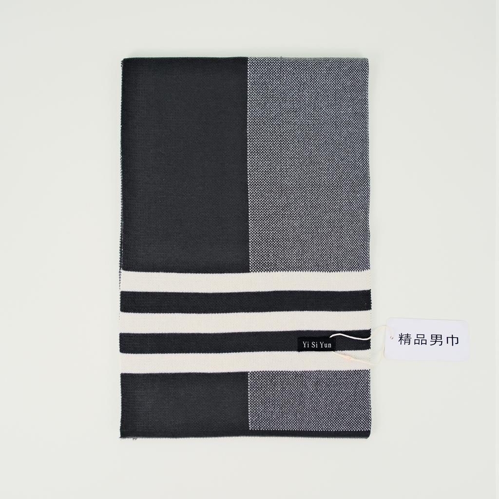 Men's Classic Winter Scarf Cashmere Feel Winter Scarves Long Formal Soft Scarf for Men Casual Scarves Luxuriously Plaid Scarf