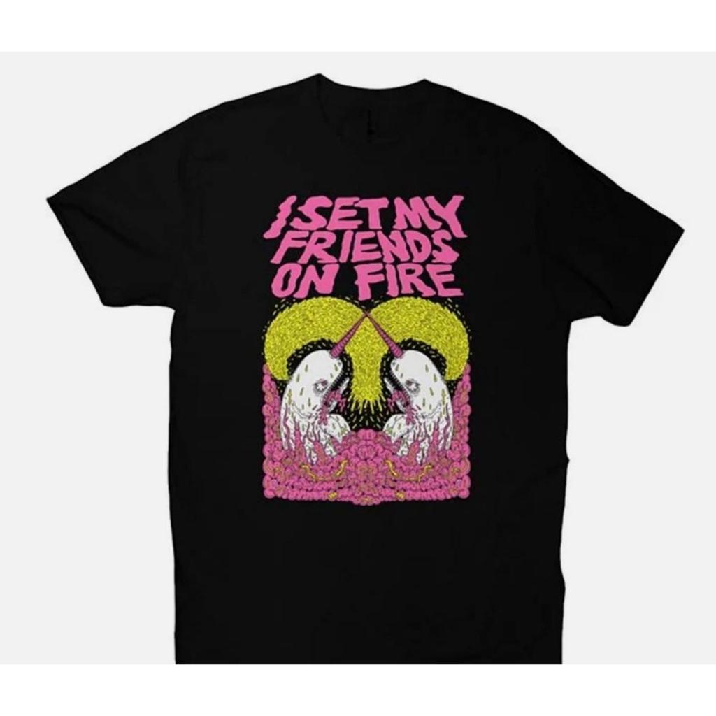 NEW I Set My Friends On Fire Band Collection Black All Size Unisex Shirt Unisex T-Shirt