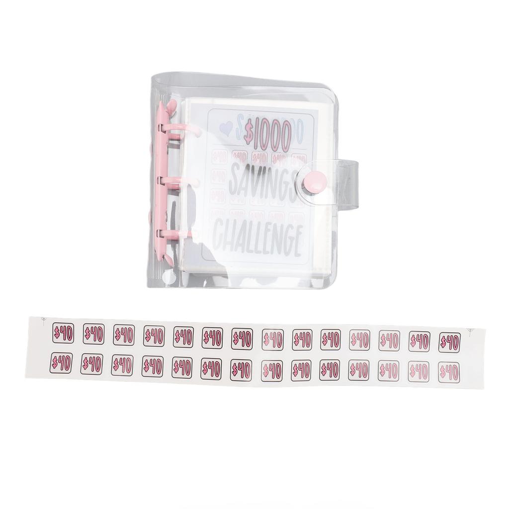 1000 сбережений Challenge Многоцелевой ПВХ многоразовый мини-бюджет с наклейкой для денег Ma