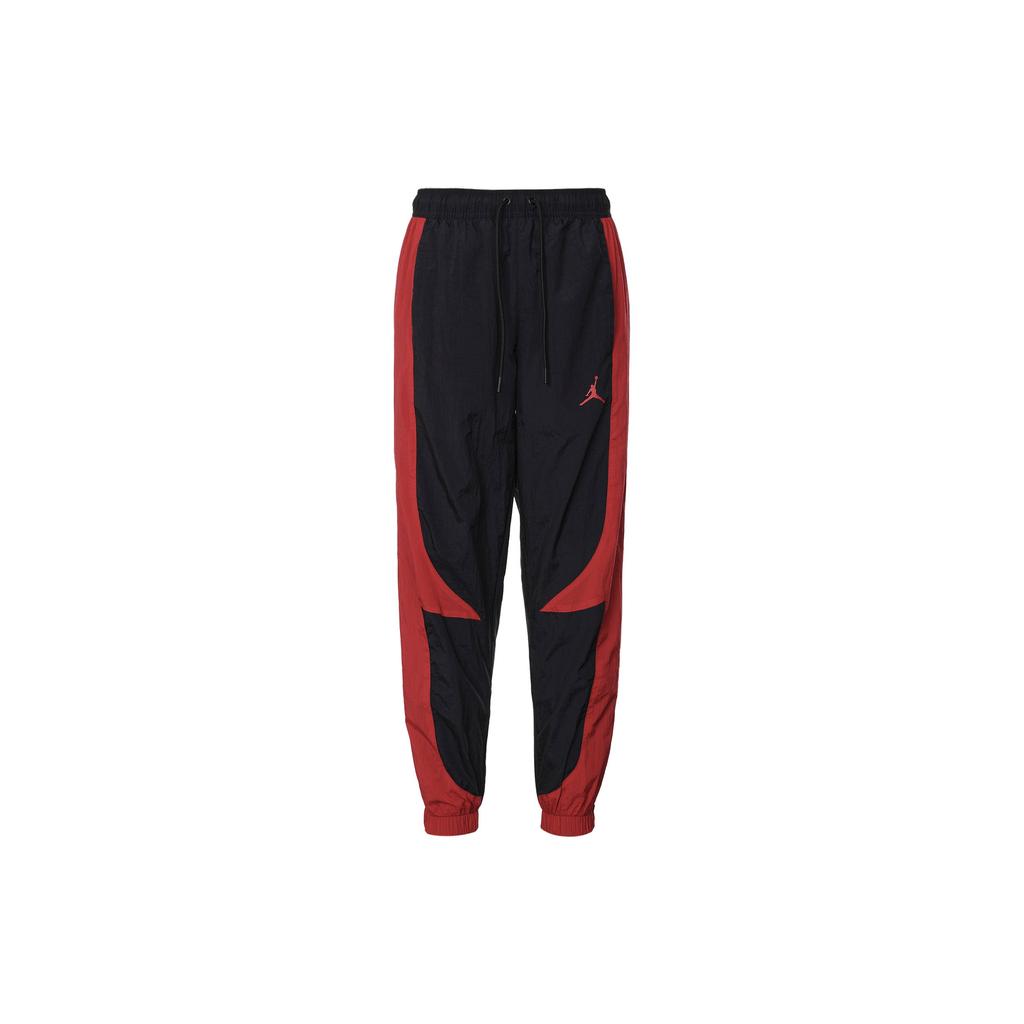 Jordan Colorblock Logo Print Mid-Waist Drawstring Loose Knit Joggers Men Bottoms Black DX9374-013