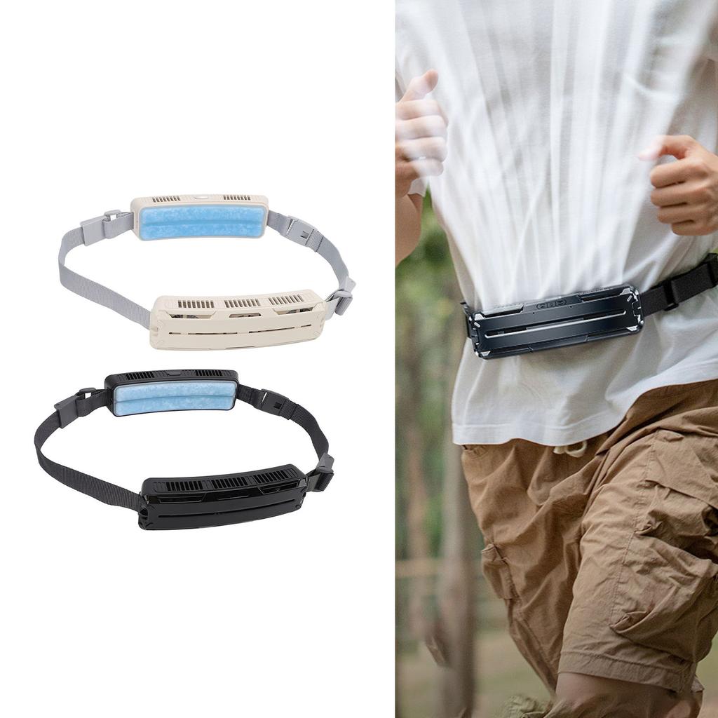 Носимый поясной вентилятор Hands Free сильный ветер охлаждение перезаряжаемый регулируемый ремень для путешествий кемпинг Fi