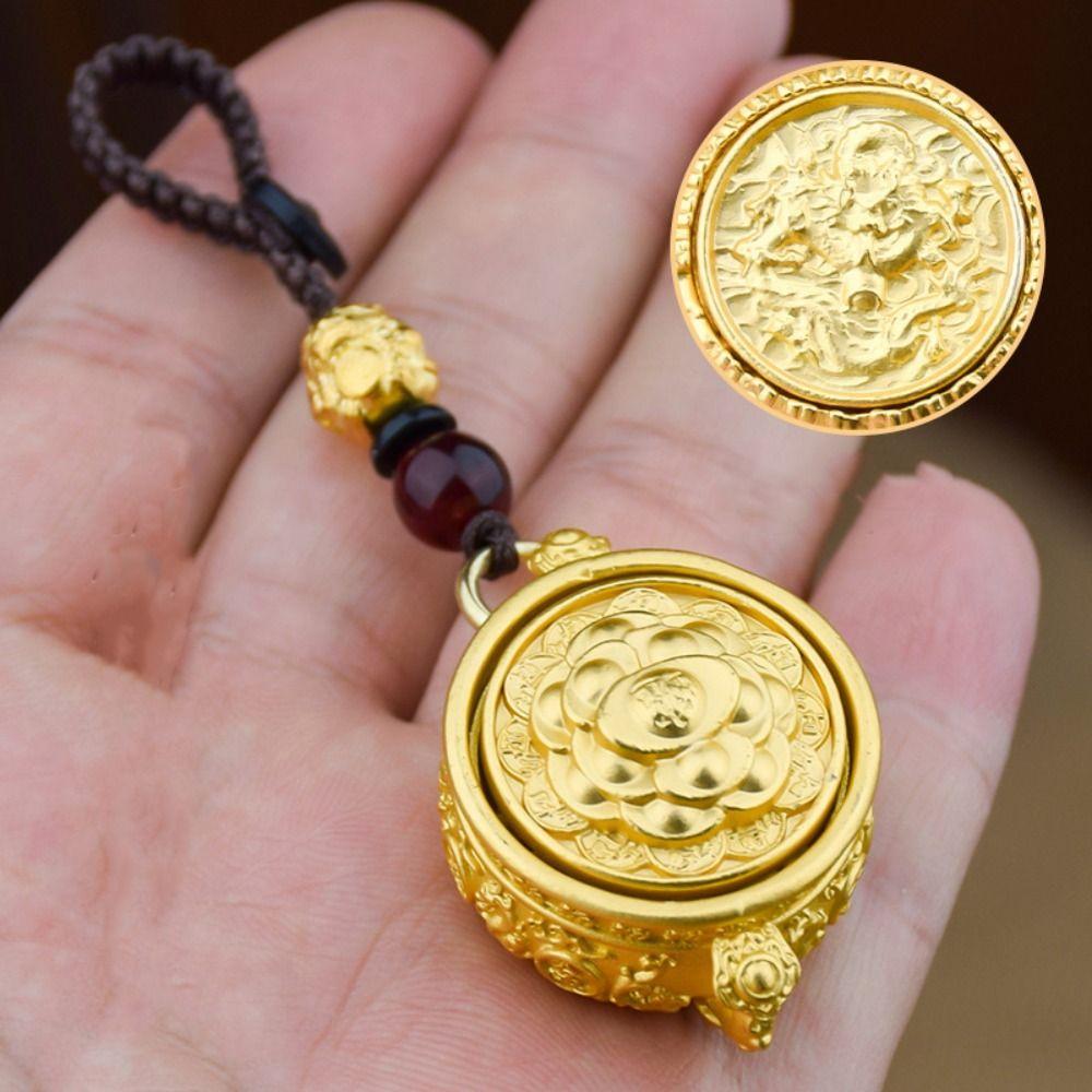 Brass Chinese Style Lucky Pendant Copper Car Key Ring Auspicious Zodiac Cornucopia Key Chain Men