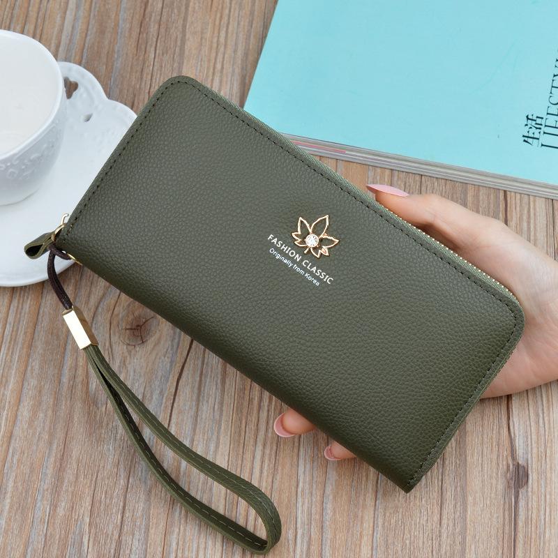 Women's Fashion Long Zipper Wallet - Large Capacity Clutch with Litchi Pattern and Mobile Phone Pocket