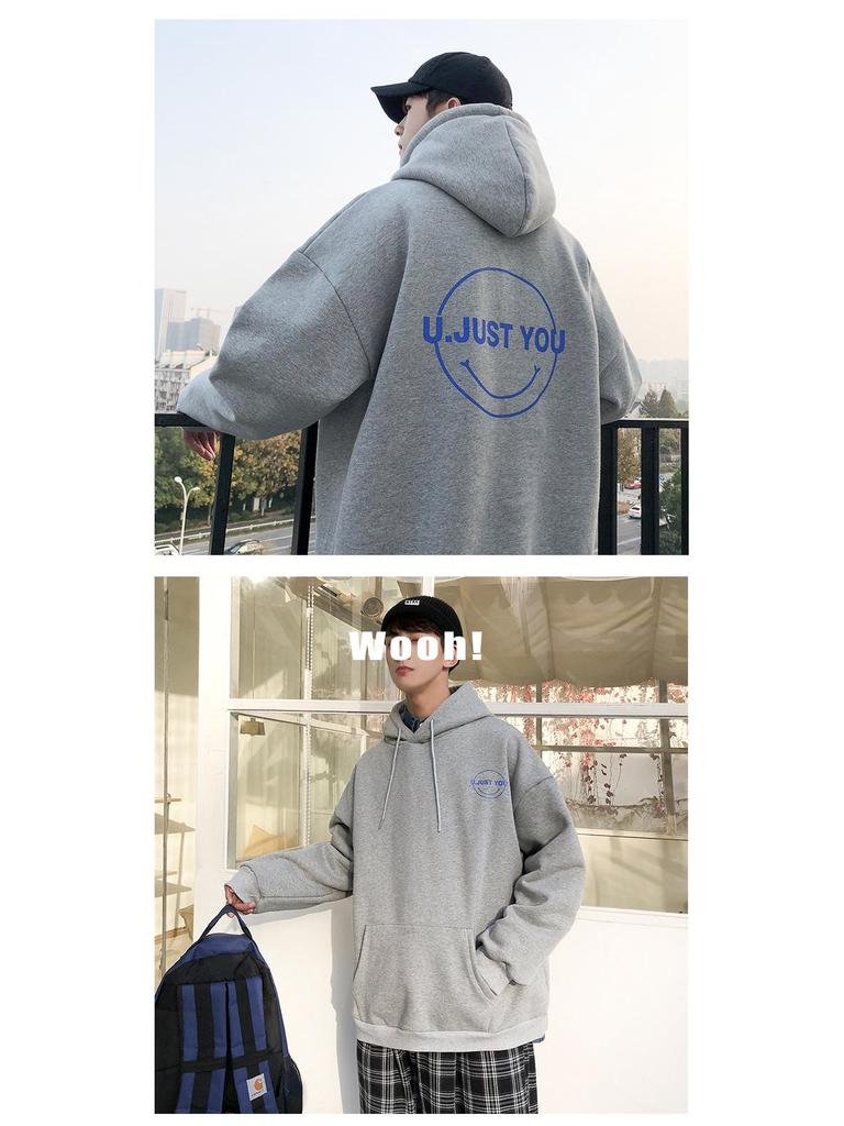 2022 Мужская модная бархатная толстовка с капюшоном в гонконгском стиле - осень/зима, большой размер, унисекс