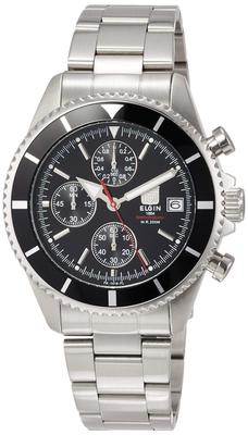 Мужские серебристые часы-хронограф Elgin FK1418S-B