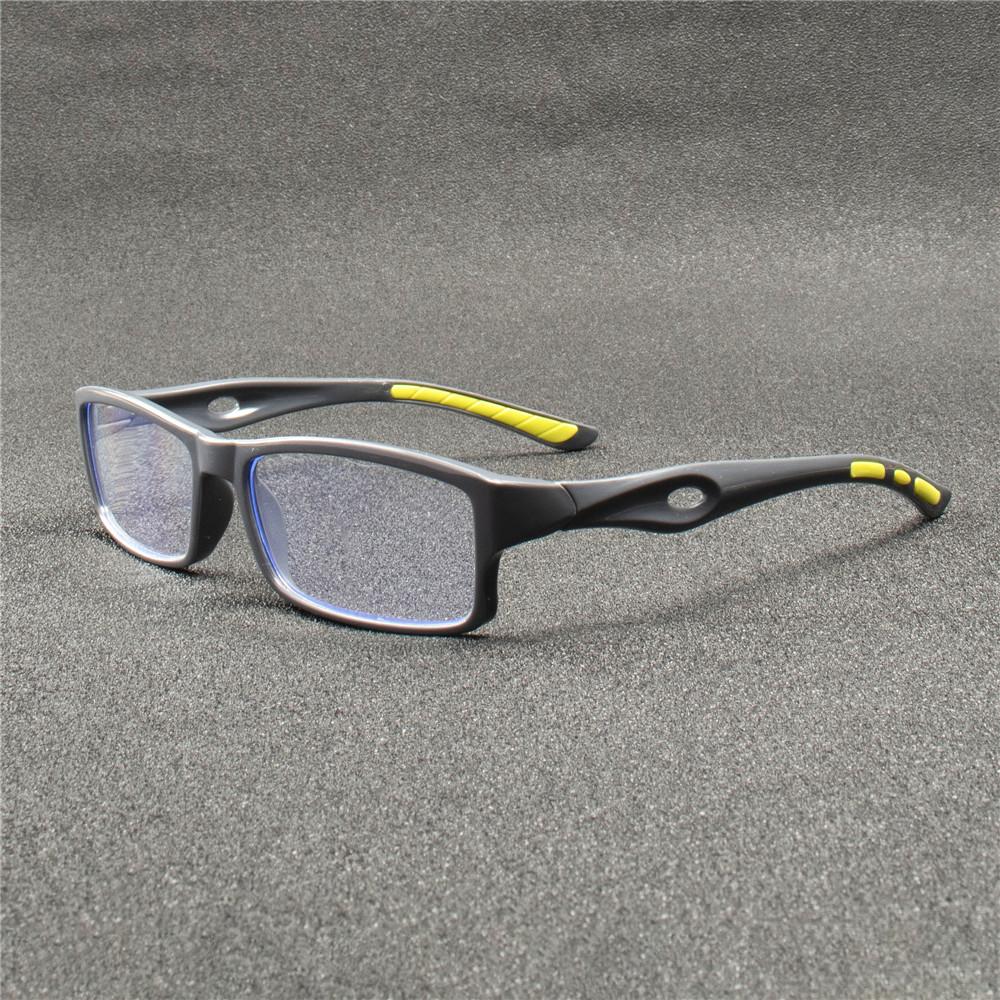 5PCS Sport Style Non-Prescription Reading Glasses Anti-Blue Light Rectangular Full Rim Eyewear PC Frame Material