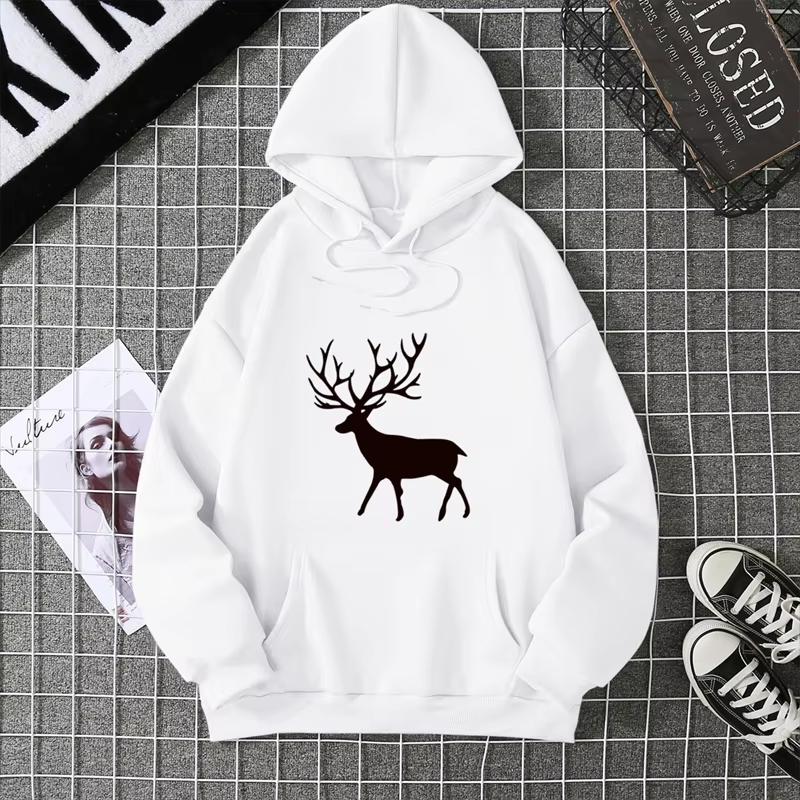 Warm Fleece Sweatshirt Nine-Color Deer Series Unisex Printed Sweatshirt Fleece Autumn And Winter Inner And Outer Wear CYXX346