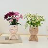Цветочный горшок в виде лица в стиле Love Girl Head Plant Pot Small Lady Face Planter для суккулентных комнатных и уличных растений, центральный элемент рабочего стола для домашней жизни