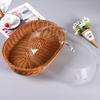 Хлебная корзина из искусственного ротанга с акриловой крышкой для хранения продуктов, многофункциональная тканая