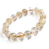 Eigado Rutilated Quartz 17cm Wrist Limited Natural Power Prayer Good Luck Feng Shui Bracelet, 12.5mm Stone, Circumference, One-of-a-Kind, Edition,