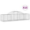VidaXL Curved Gabion Baskets 15 Pcs 200x50x40/60 Cm Galvanized Iron, Gabion, Gabion Cage, Gabion Wall Basket, Wall 3146270