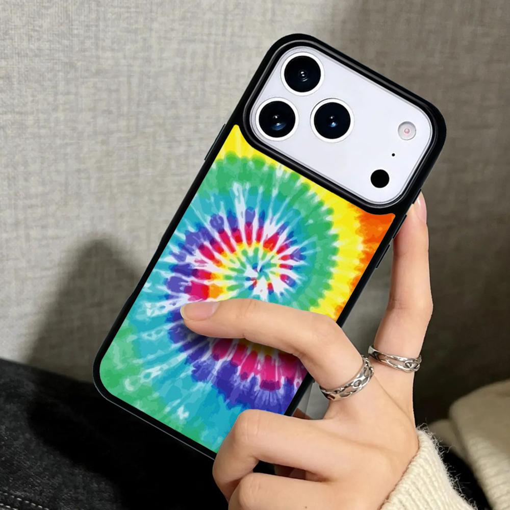 Чехол Case для iPhone 17 Air 16 Pro Max 15 Plus 11 13 Mini 14 12 Задняя крышка телефона Тай-дай Tie dye Арт-постер Хиппи