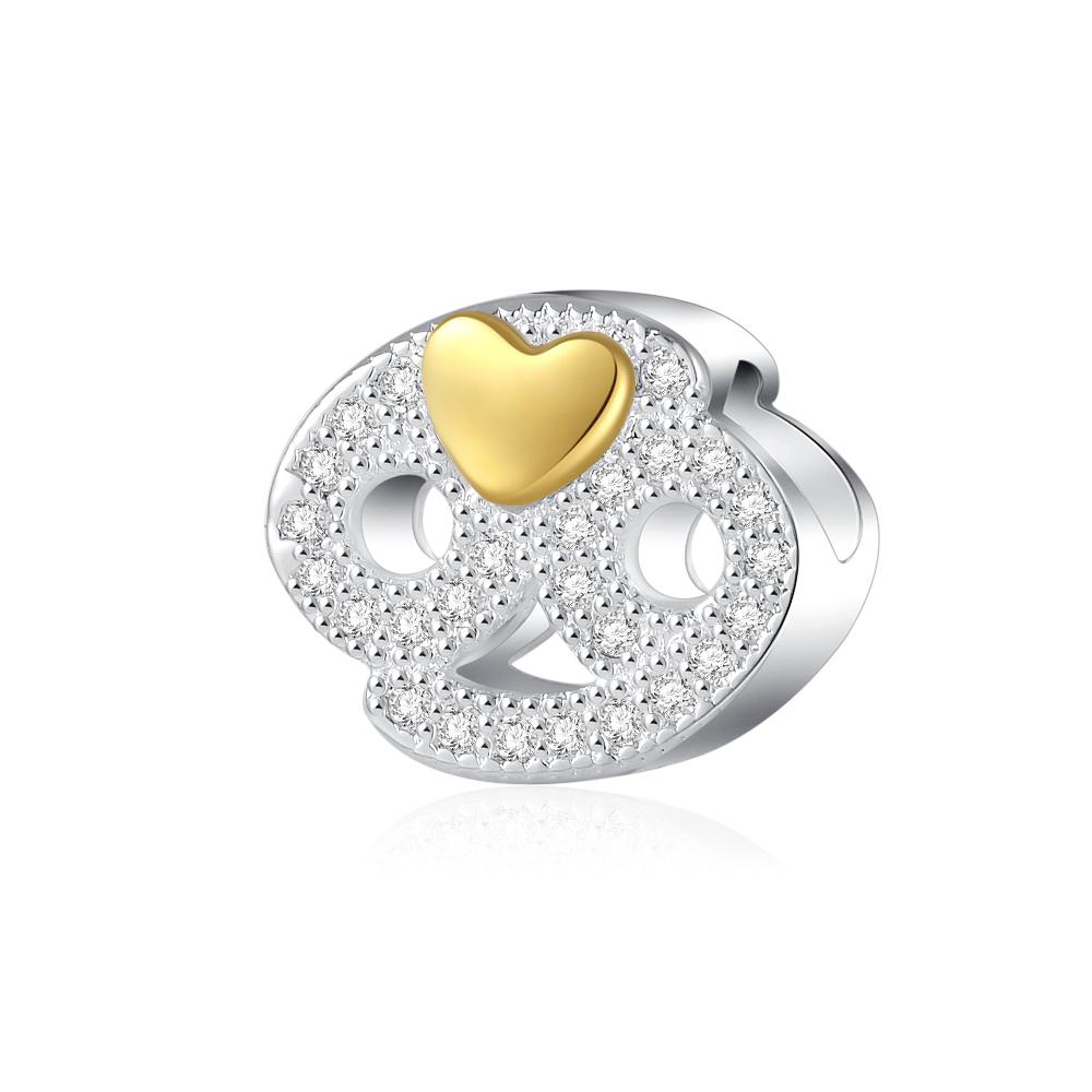 925 Silver sparkling 12 Zodiac Charm Bead Pendant Fit for Original Bracelets DIY Accessories Exquisite Jewelry Gift