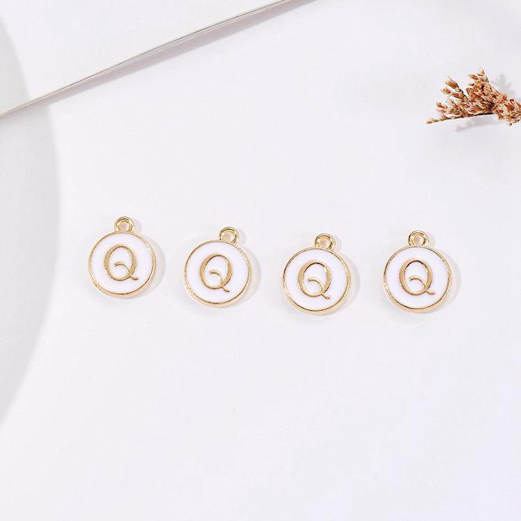 DIY Korean Letter Accessories Kit: 26 Alphabet Tags for Student Girls - Double-Sided, Large Hole Weaving Materials