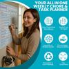 Iconikal 2-Pack Magnetic Dry Erase Chore Meal Chart 14x11-Inch Planner Schedule WOD Goal Tracker Grid Refrigerator Whiteboard Home Office