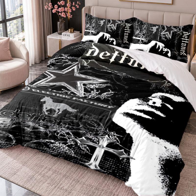 Deftones 3Pcs Bedding Set Duvet Cover With Two Pillowcases For Bedroom Home Decoration