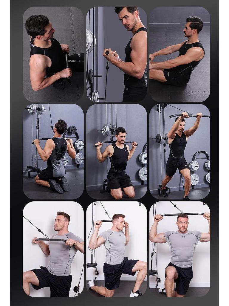 Прямой и длинный гриф для тяги сверху - Высокий гриф для тяги сверху Рукоятка Аксессуары для силовых тренировок