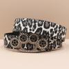 Rhinestone Tiger Claw Buckle Belt Leopard Print Series Punk Decoration Women's Belt Yabi Decorative Belt