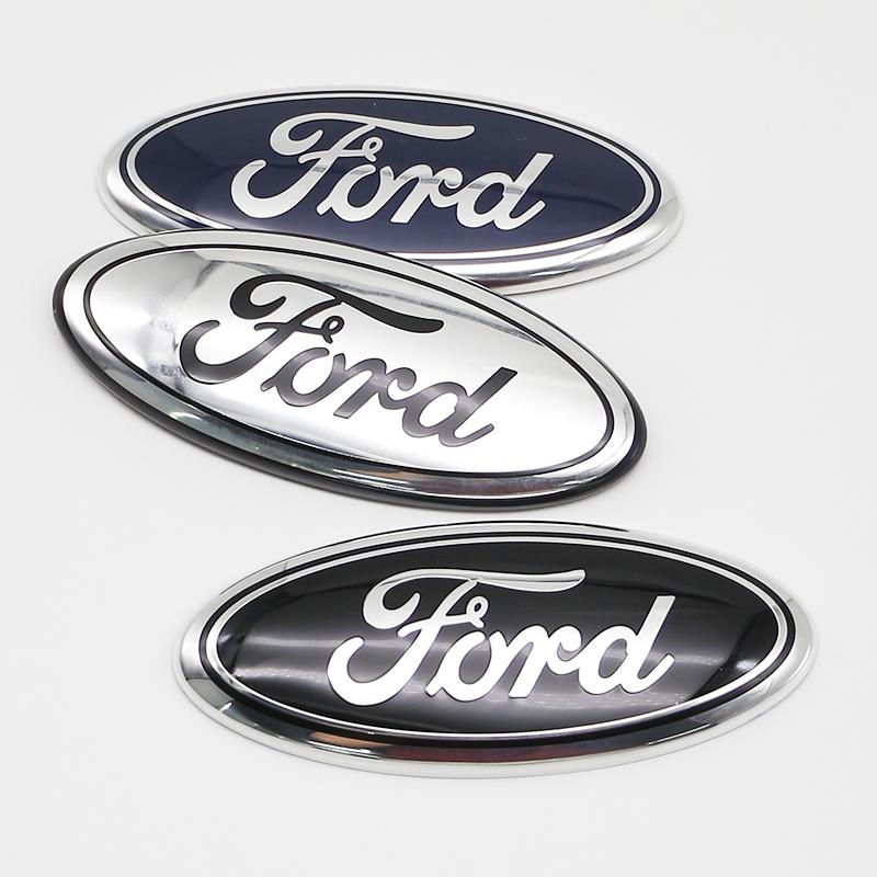 AJK1 17.5cm Car Front Rear Badge Emblem Replacement For Ford Edge Escape Fiesta Transit Ranger Roush Fusion Focus Tuning Accessory