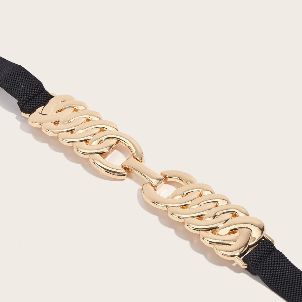 Американское Персонализированное Платье Эластичный Эластичный Пояс Женский Высококлассный Металлический Декор Тонкая Поясная Печать Декоративный Костюм