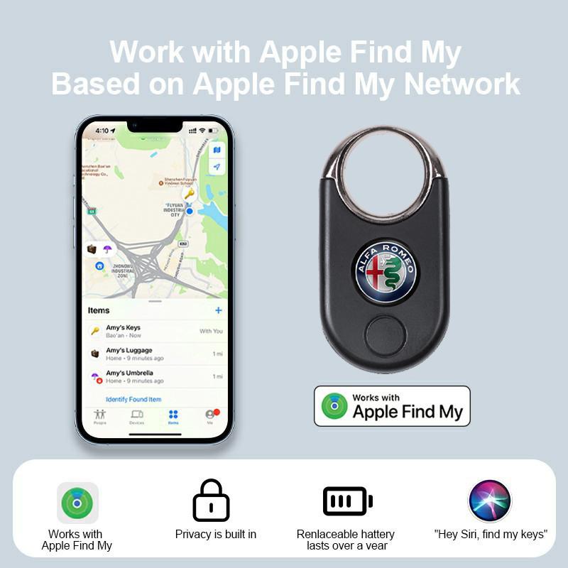 GPS-трекер Для отслеживания телефона Работает с Google Find My Bluetooth-локатор Искатель Глобальное позиционирование Антипотеря Умная метка Alfa Romeo SY6