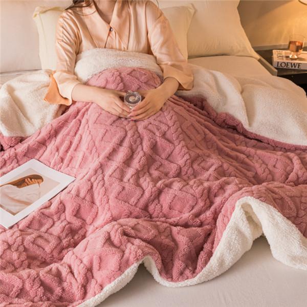 Fleece Plaid Blanket Thick Wool Blankets Duvet Cover Double Sided Sofa Bed Cover Soft Warm Winter Throw Bedspread Blanket Bedding