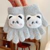 Детские мультяшные зимние пятипалые перчатки с кроликом