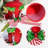 Christmas Tree Ornament Festive Christmas Tree Topper Hat with Elf Legs Bowknot Decoration for Holiday for Tabletop for Tree