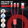 Автомобильный значок 3-в-1 Тип C Lightning Micro USB Кабель для быстрой зарядки Для KIA Rio Ceed Sportage Cerato Soul Sorento Flip R K2 K3 K5 Soul