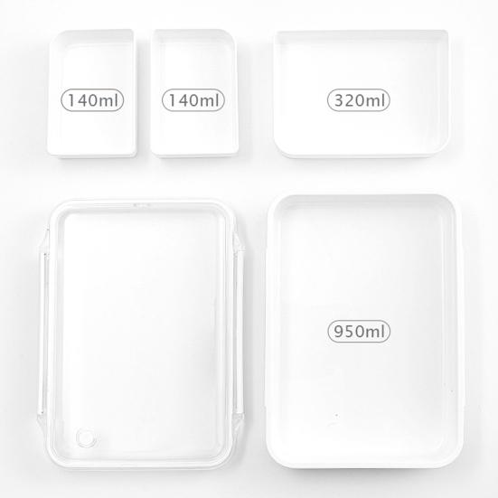 Герметичная коробка для бенто со съемными коробками, безопасная еда для еды с морозильной камерой из АБС-пластика