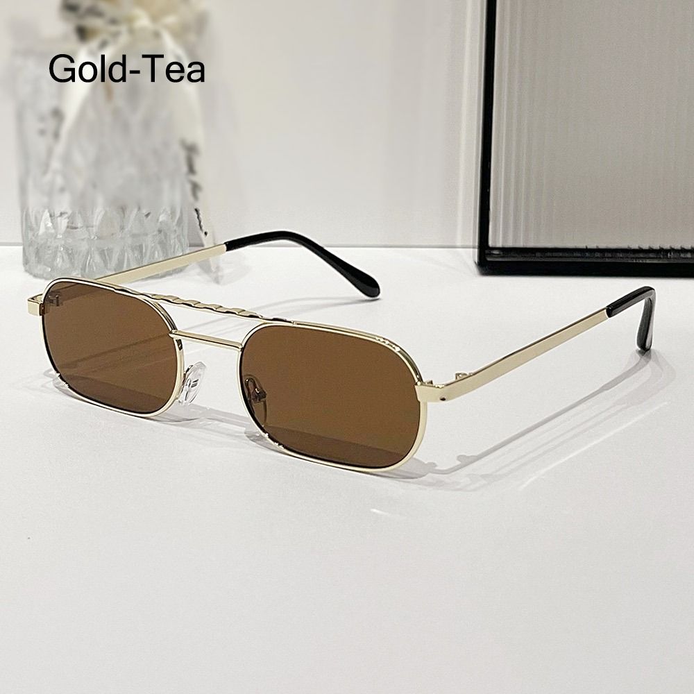 UV Protection Rectangular Sun Glasses Hip Hop 90's Glasses Trendy Eyeglasses  for Women & Men