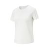 Li-Ning Fitness Series Round Neck Knitted Solid Color Short Sleeve T-Shirt Women Tops Off-White ATSV130-1